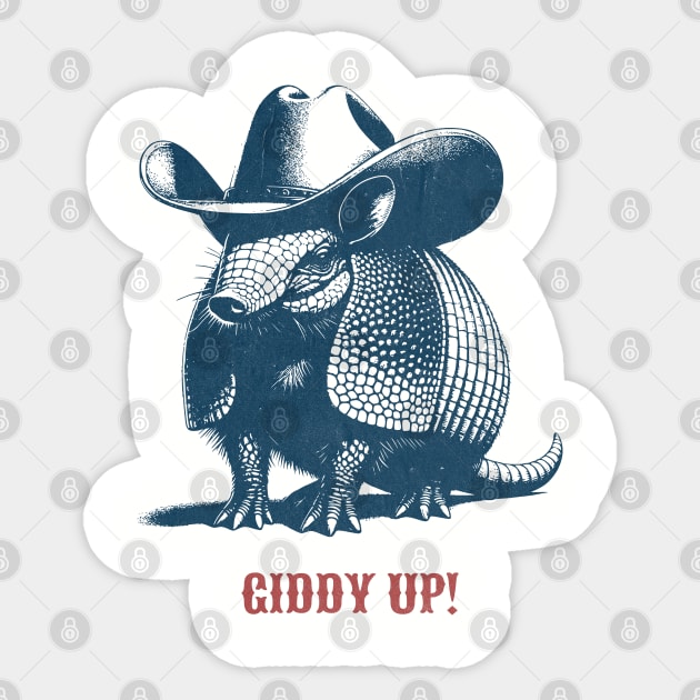 Giddy Up! Armadillo Sticker by susanne.haewss@googlemail.com